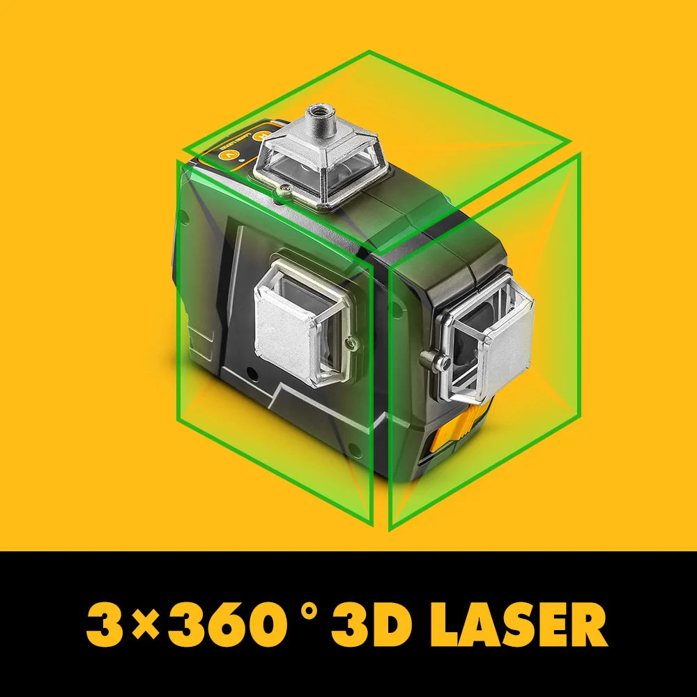 Niveau Laser Vert 12 Lignes DEKO DKLL12PB1 — Auto-nivelant 360°