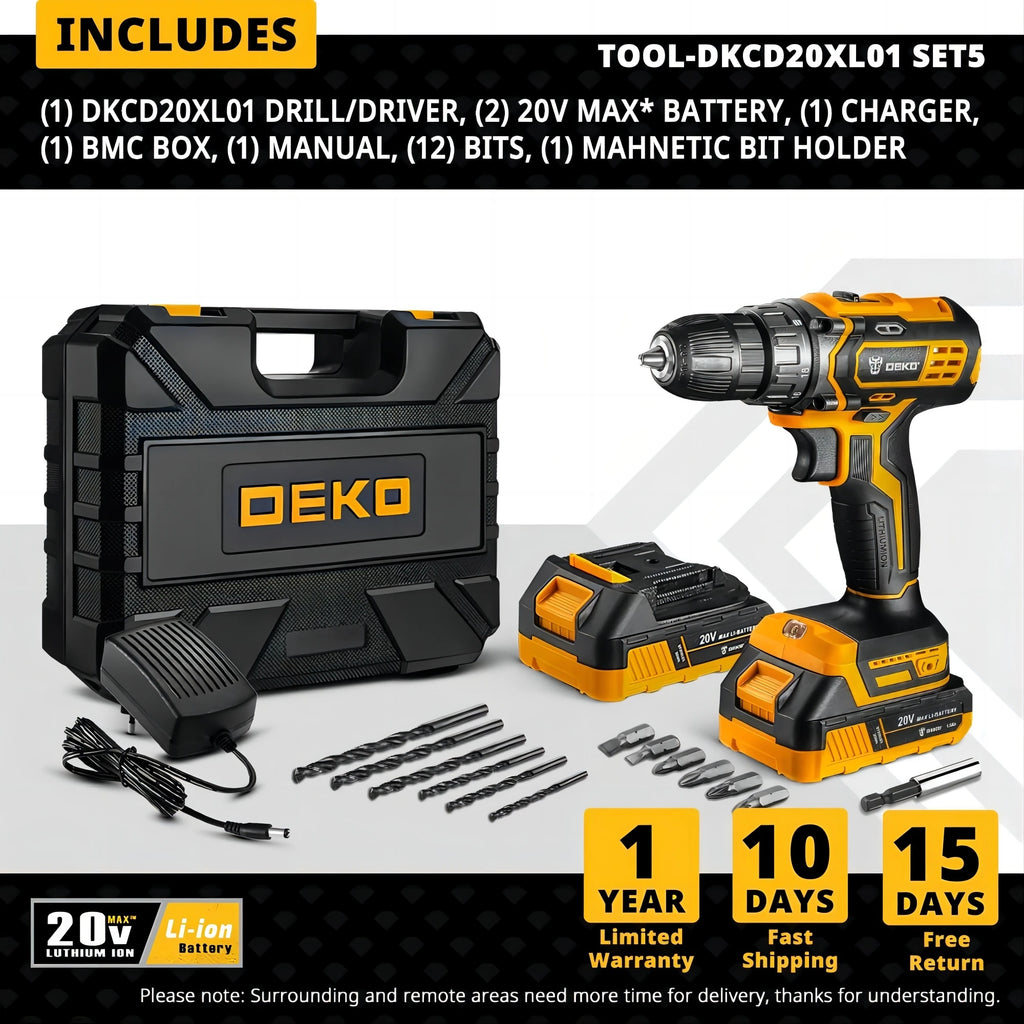 Perceuse-Visseuse Sans Fil DEKO 12V ou 16V