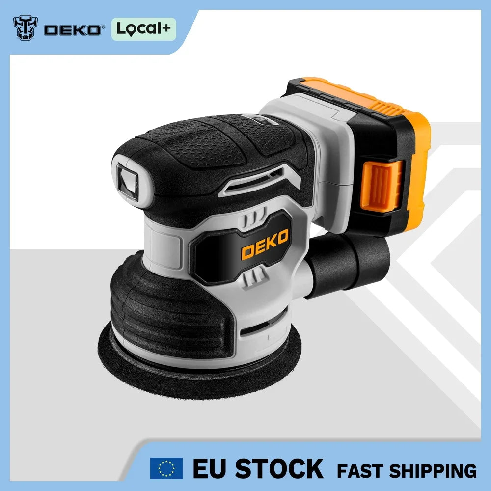 Ponceuse excentrique sans fil 125 mm — 7 vitesses , batterie incluse .